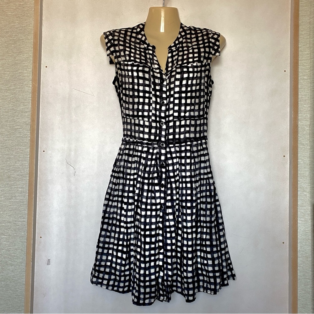 Anthropologie 11 1 Tylho Black and White Checkered Midi Sundress